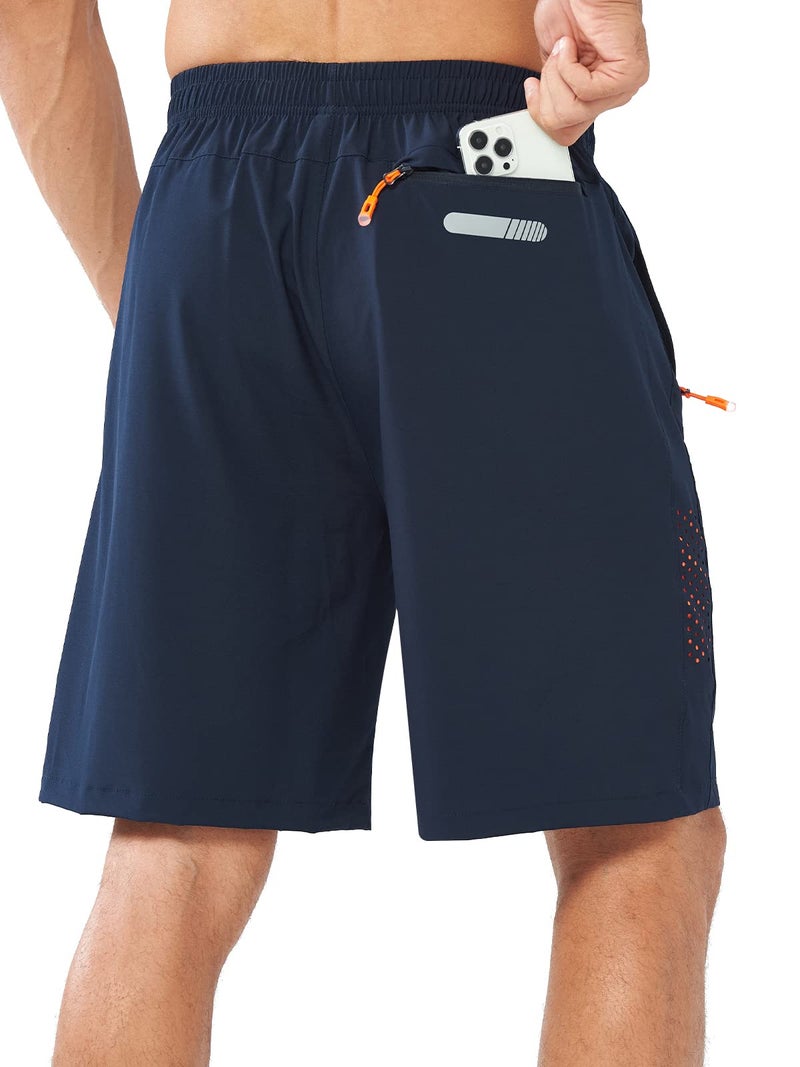 NORTHYARD Men's Athletic Running Shorts Quick Dry Workout Shorts 7"/ 5"/ 9" Lightweight Sports Gym Basketball Tennis Hiking Exercise NAVY-9inch 3XL - Image 2