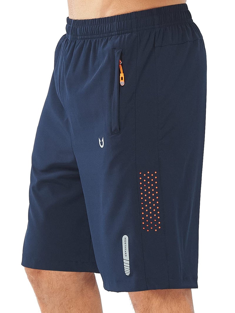 NORTHYARD Men's Athletic Running Shorts Quick Dry Workout Shorts 7"/ 5"/ 9" Lightweight Sports Gym Basketball Tennis Hiking Exercise NAVY-9inch 3XL - Image 1