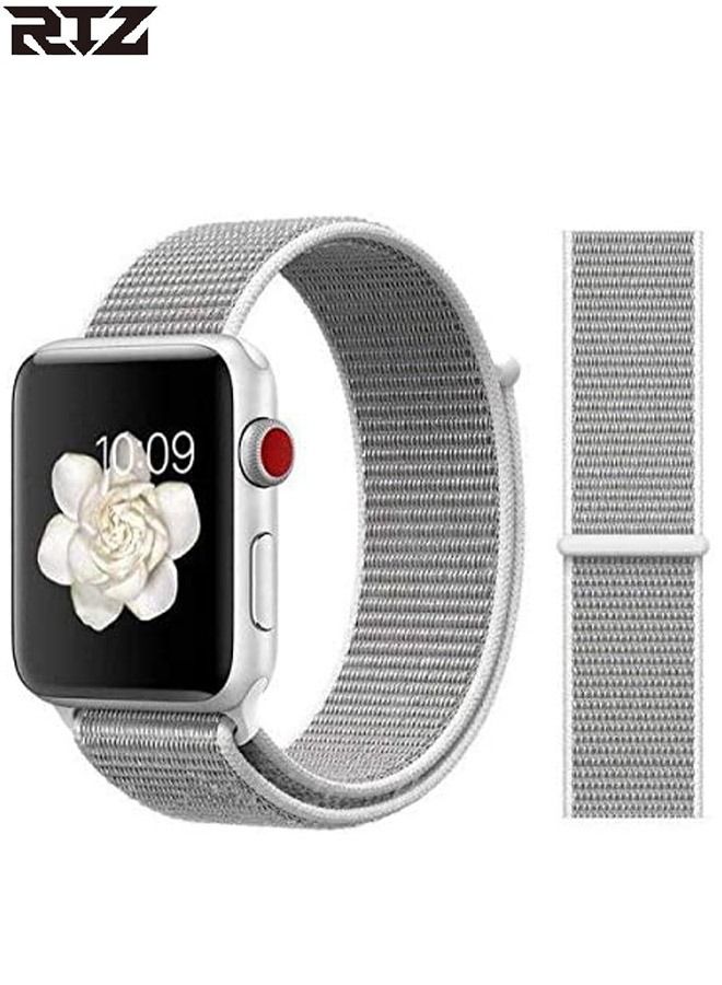 RTZ Replacement Nylon Straps For Apple Watch 42/44/45/49 mm White/Grey - Image 4