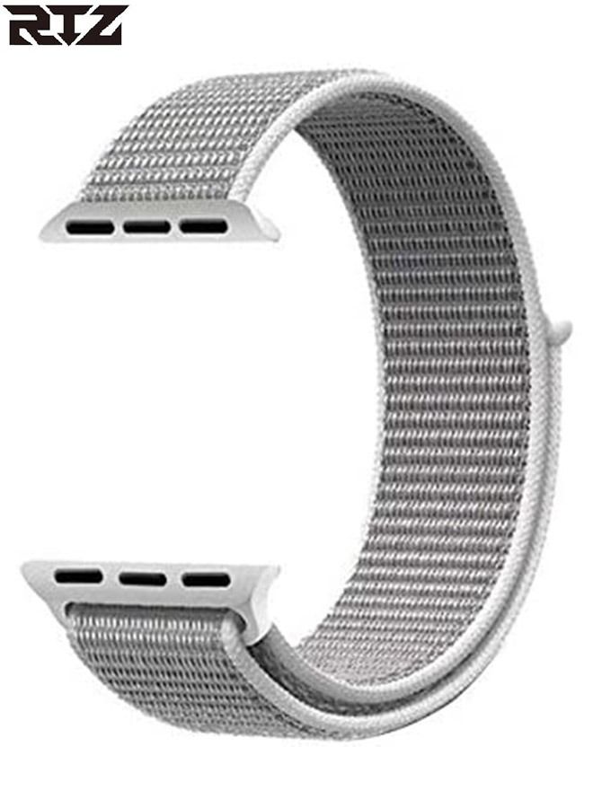 RTZ Replacement Nylon Straps For Apple Watch 42/44/45/49 mm White/Grey - Image 5