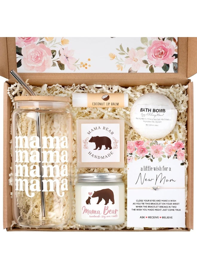 Suhctuptx New Mom Gifts, Bear Postpartum Essentials Mom to Be Gift, Pregnancy Gifts for Expecting Mom (Ivory) - Image 1