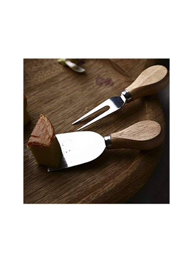 IAF 4 Pieces Set Cheese Knives with Bamboo Wood Handle Steel Stainless Cheese Slicer Cheese Cutter - Image 3