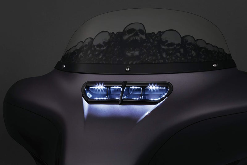 Kuryakyn 5056 Front Fairing Vent Accent LED Light Kit for 201418 HarleyDavidson Motorcycles Gloss Black