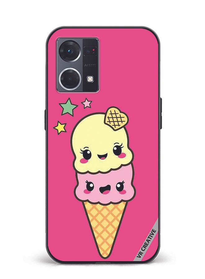 VR CREATIVE Protective Case Cover For Oppo Reno8 4G Ice Cream Design Multicolour - Image 1