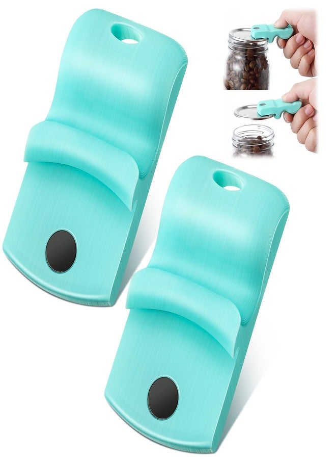 Dreyoo 2 Pack Canning Jar Opener with Magnets, Mason Jar Opener For Canning Lids, for Regular and Wide Mouth Lids, Powerful Magnet for Easy Refrigerator Storage, Releases Vacuum Seal(Blue) - Image 1