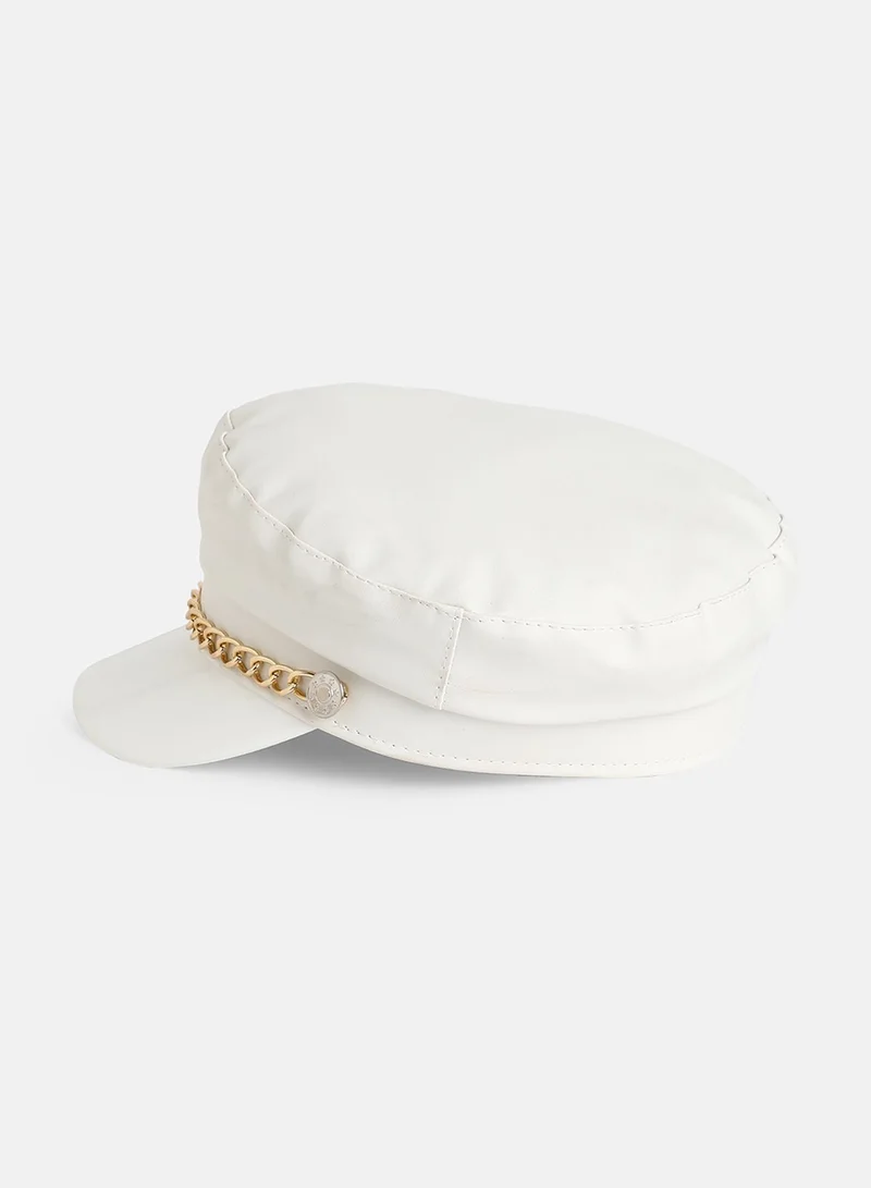 Haute Sauce Chained Breton Cap - White