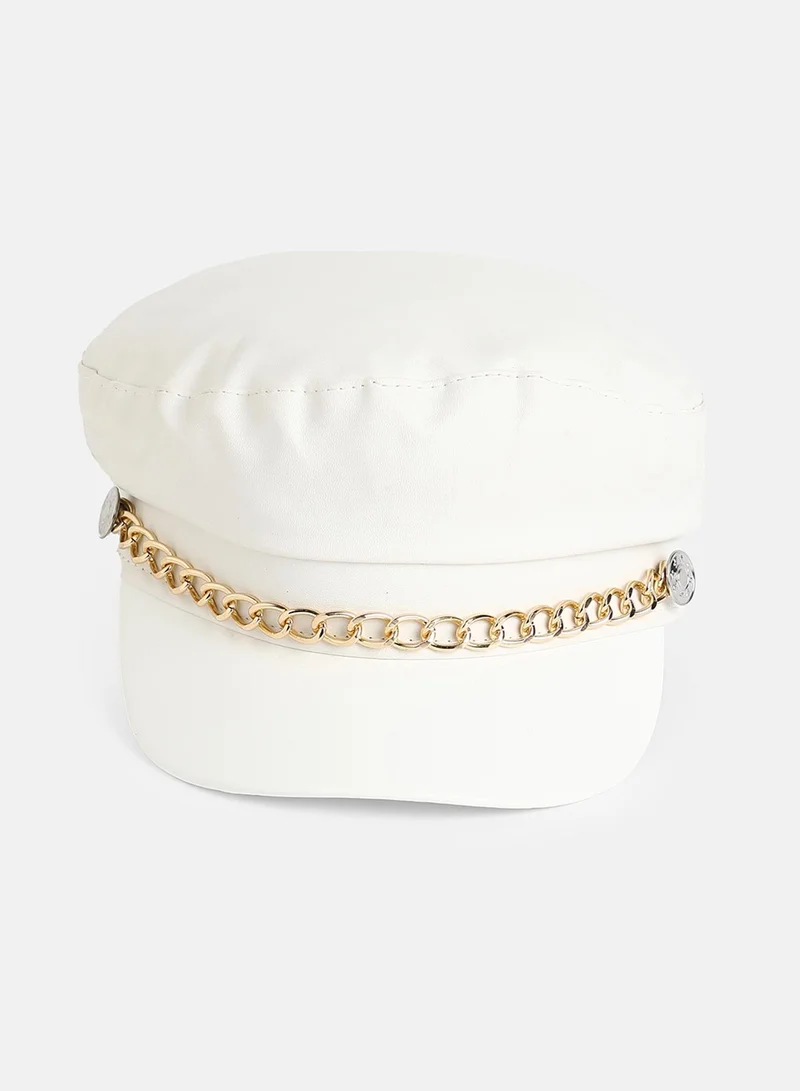 Haute Sauce Chained Breton Cap - White
