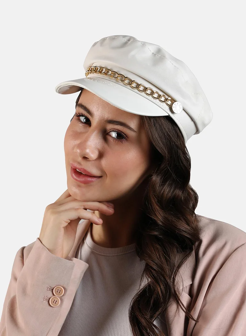 Haute Sauce Chained Breton Cap - White