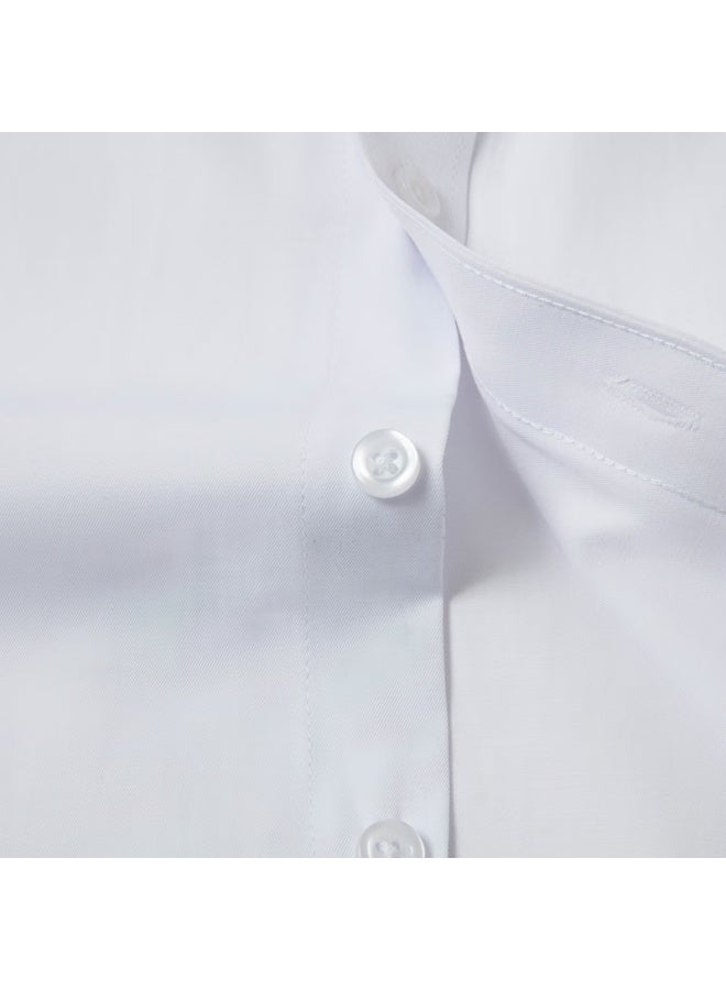 Limeng Men's Long-sleeve Shirt, Spring And Autumn Style, Business Professional Work Uniform, Easy-care Wrinkle-free Shirt, 1200 White, Size 38 - Image 2