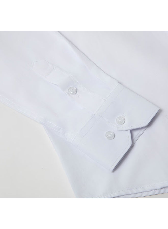 Limeng Men's Long-sleeve Shirt, Spring And Autumn Style, Business Professional Work Uniform, Easy-care Wrinkle-free Shirt, 1200 White, Size 38 - Image 3
