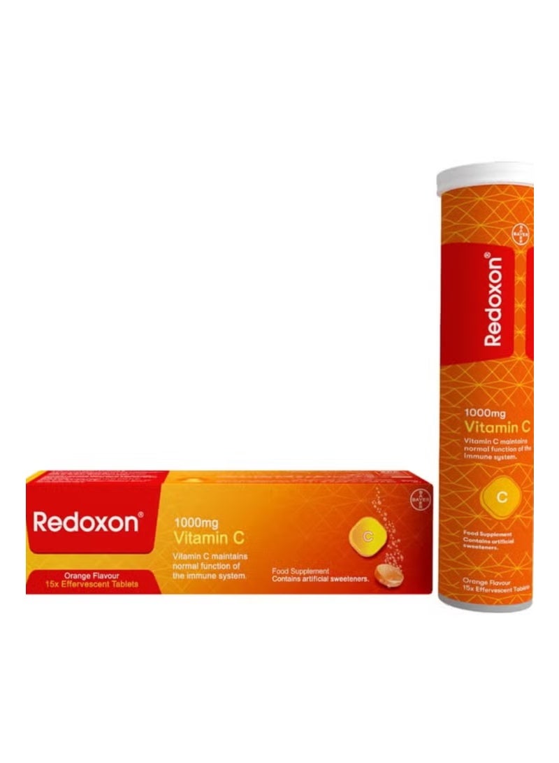 ريدوكسون فيتامين سي ١٠٠٠ ملغ بنكهة البرتقال ١٥ قرص فوار - Image 1