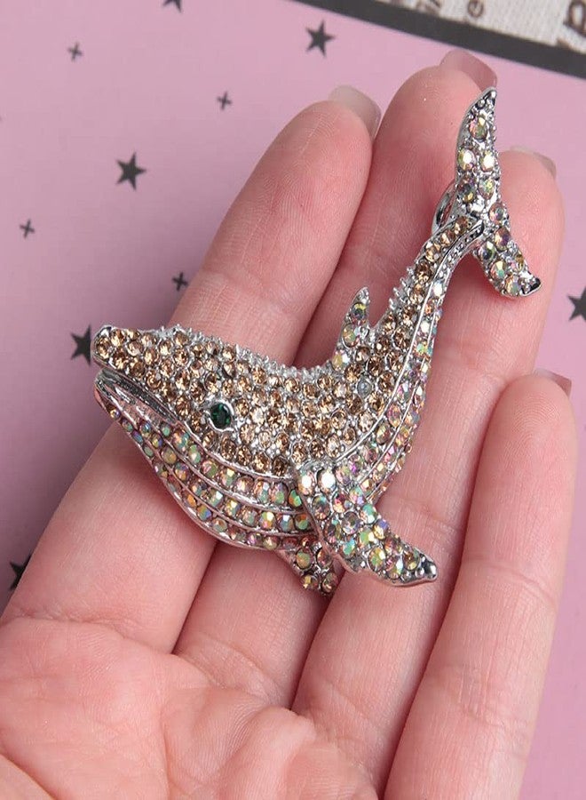 Wixine 2Pcs Blue Full Rhinestone Whale Fish Brooches Women Alloy Dolphin Animal Party Casual Brooch Pins Gifts - Image 3