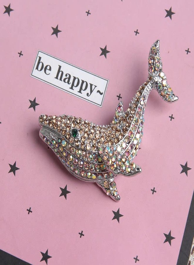 Wixine 2Pcs Blue Full Rhinestone Whale Fish Brooches Women Alloy Dolphin Animal Party Casual Brooch Pins Gifts - Image 4