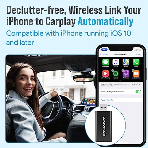 ANYFAR Wireless CarPlay Adapter for iPhone, Dual-core 5G Chip (Upgraded), Auto-Connect in Seconds, 5.8Ghz WiFi No Lag, Car Play Dongle with USB-C & A Cables for Wired CarPlay Feature Car, A4 - Image 3