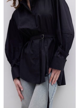 Manuka Belt Detailed Shirt Black  - Image 5