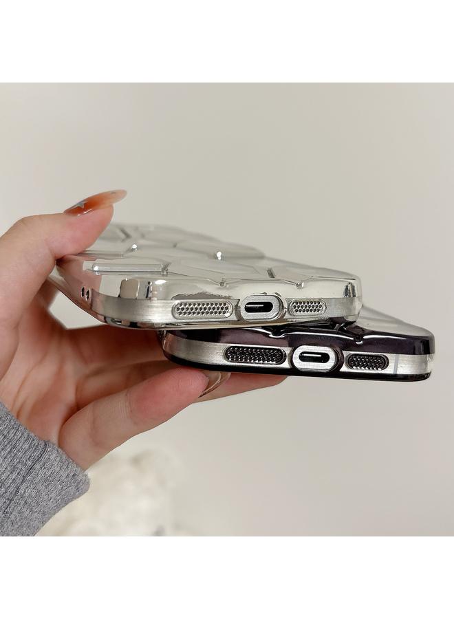 S-TOP Case For iPhone 13 Electroplating Laser Engraving 3D Honeycomb Clear TPU Phone Case - Image 5