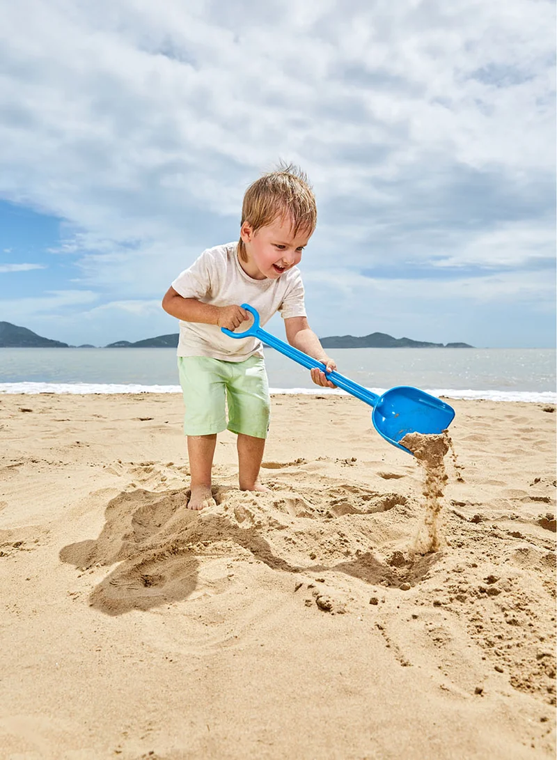 هيب Hape Sand Shovel for Kids, Blue Beach & Garden Digging Toy, Durable Plastic Sand Tool for Digging, Scooping & Outdoor Play, 55 cm Long, Supports Fine Motor Skills, Ages 18 Months+