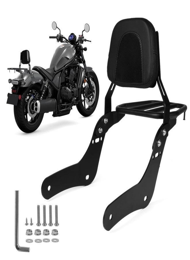 PSLER Sissy Bar Backrest for Rebel 1100 - Motorcycle Detachable Passenger Rear Sissy Bar Backrest with Luggage Rack for Rebel CMX1100 Rebel 1100 DCT ABS 2021 2022 2023 2024 - Image 1