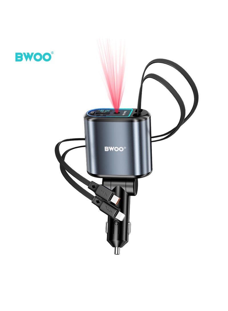 BWOO 4 In 1 Car Charger
With Retractable Cable - Image 3