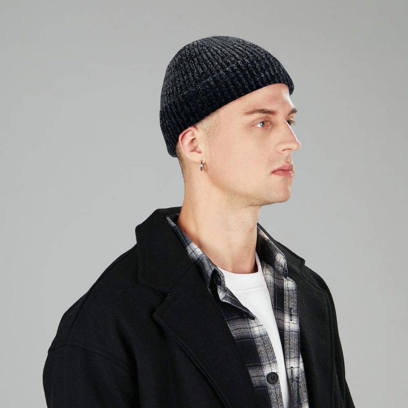 Roybens Swag Wool Knit Cuff Short Fisherman Beanie for Men Women, Winter Warm Hats - Image 4