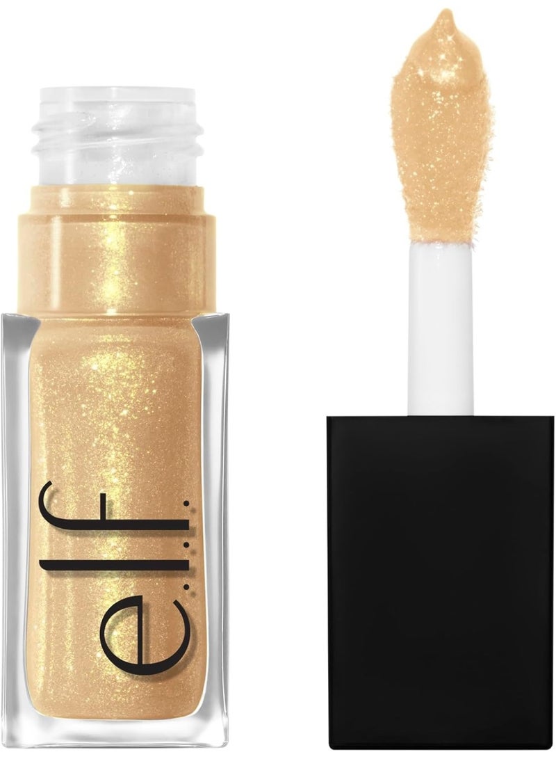 elf Glow Reviver Lip Oil, Nourishing and Hydrating with High-Shine Glimmer Finish & Sheer Wash Of Color, Minty Scent, Non-Sticky, Vegan & Cruelty-free, Citrine Gleam - Image 1