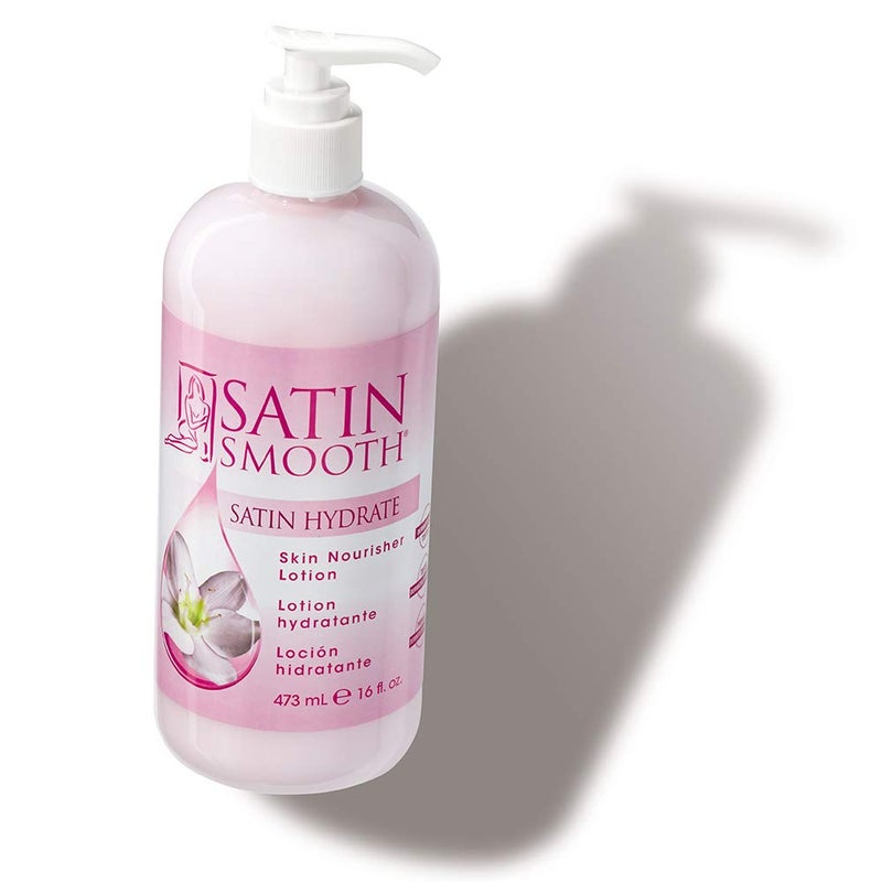 SATIN SMOOTH Hydrate Skin Nourisher Lotion Post Waxing Treatment Daily Moisturizer 16 oz