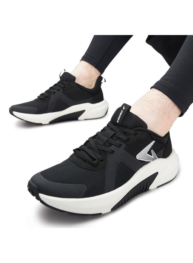 Demix Sport Men's Running Shoes – Black Training Sneakers with Midsole, Durable Rubber Outsole and Breathable Upper image 3