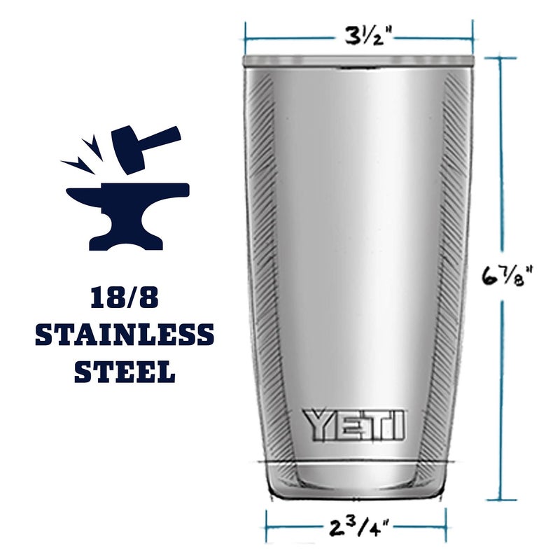 YETI Rambler 20 oz Tumbler, Stainless Steel, Vacuum Insulated with MagSlider Lid, Sharptail Taupe - Image 2