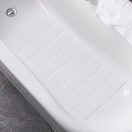 Webos Foldable Non Slip Silicon Bath Mat Bathtub mat Shower mats no Suction Cups for Textured Tub and Reglazed Tub (Foldable-White, 28-inch x 14-inch) - Image 1