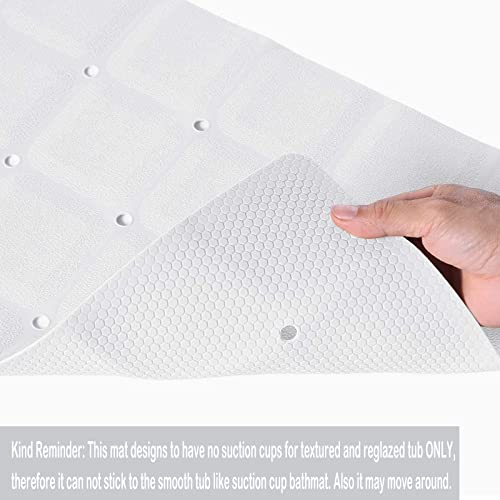 Webos Foldable Non Slip Silicon Bath Mat Bathtub mat Shower mats no Suction Cups for Textured Tub and Reglazed Tub (Foldable-White, 28-inch x 14-inch) - Image 3