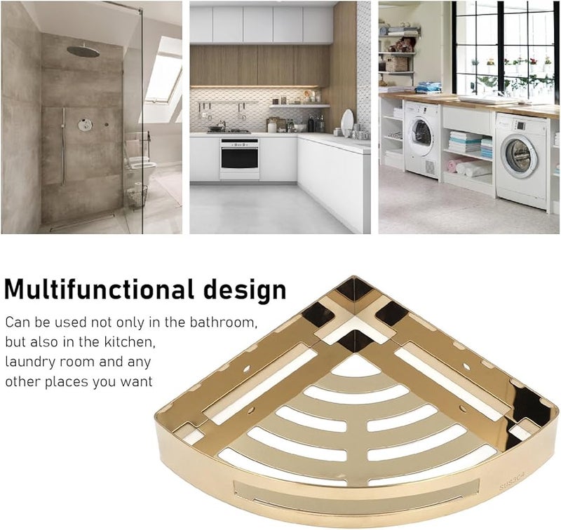 Monocamada Corner Shower Bracket Stainless Steel Triangular Wall Shelf Bathroom Organizer - Image 5