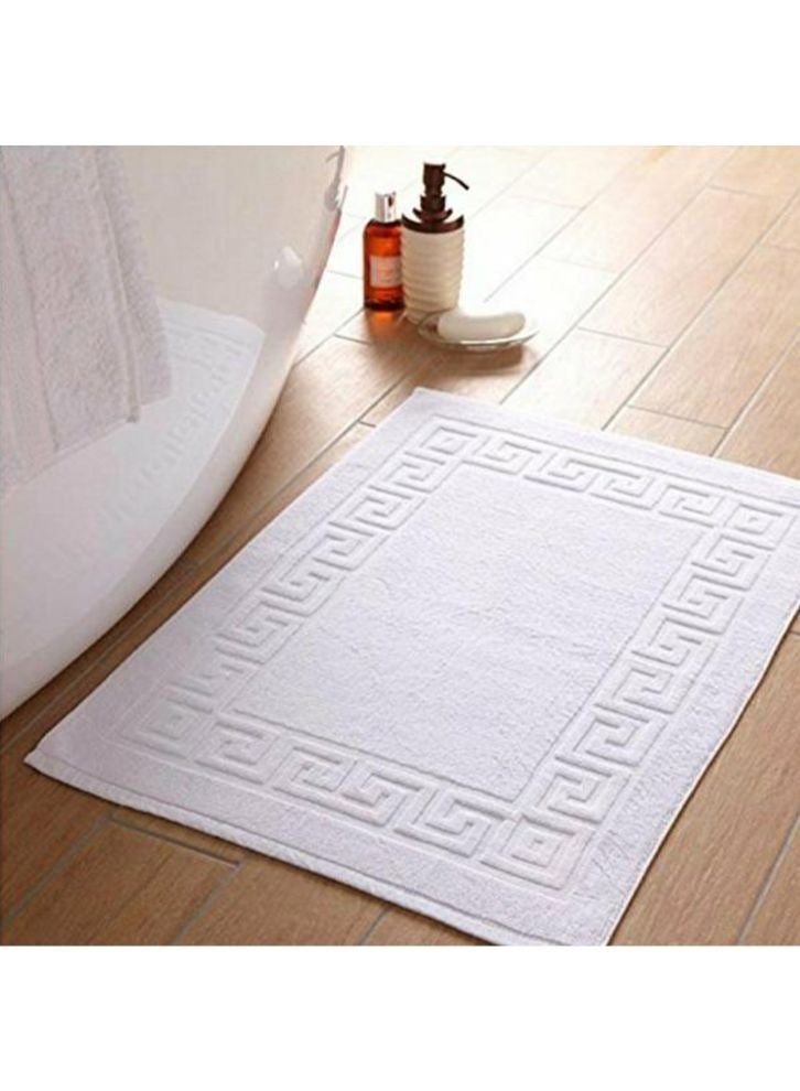 BYFT Magnolia (White) Luxury Bath Mat (50x80 Cm-Set of 1) Premium Cotton, Highly Absorbent and Quick dry, Classic Hotel and Spa Quality Bath Linen-1000 Gsm - Image 1