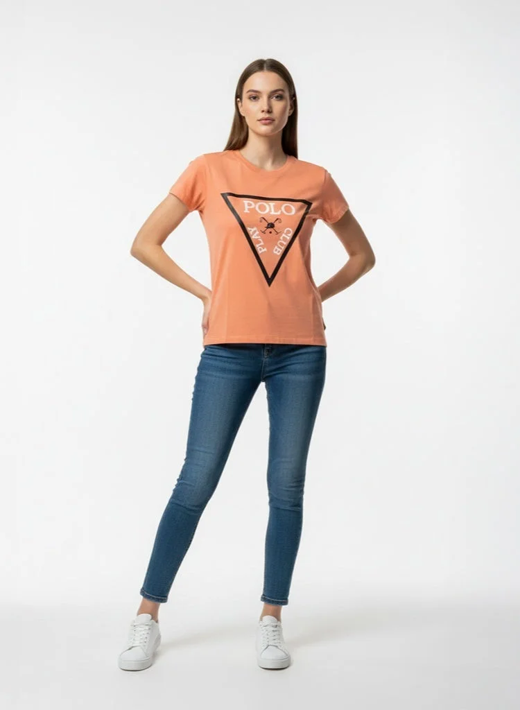 Polo Play Ladies Graphic T-shirt -ORANGE