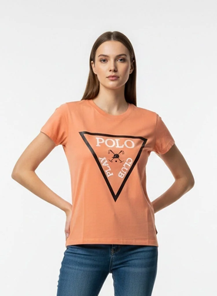 Polo Play Ladies Graphic T-shirt -ORANGE