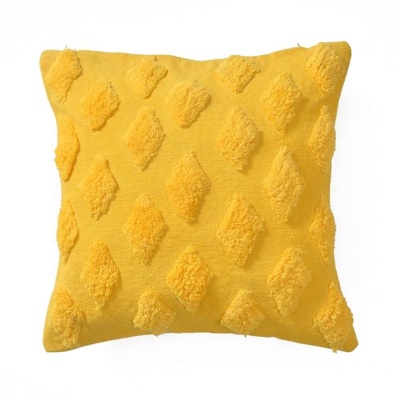 pepme pepme Small Diamonds barfi Tufted Cushion Cover Yellow 24x24  - Image 2