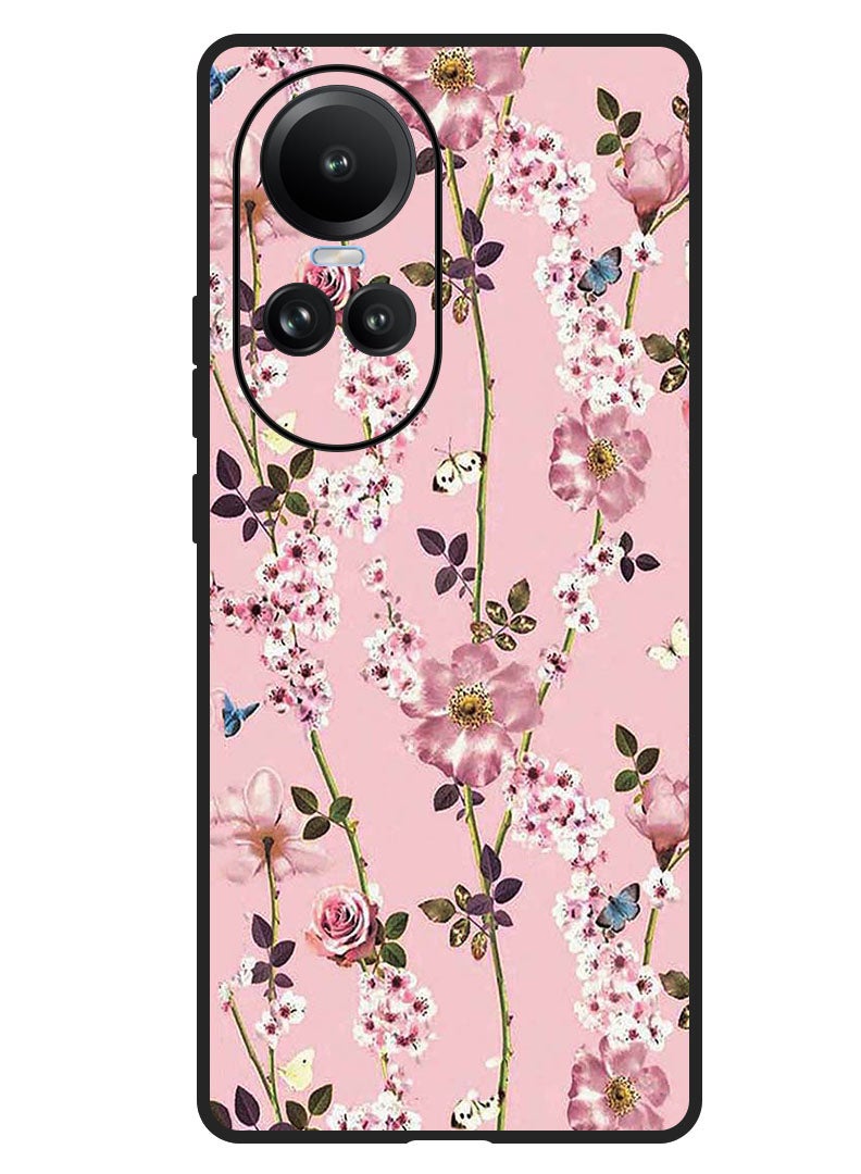 Theodor Protective Case Anti Scratch Shock Proof Bumper Cover For Oppo Reno 10/10 Pro Small Pink Flowers - Image 1