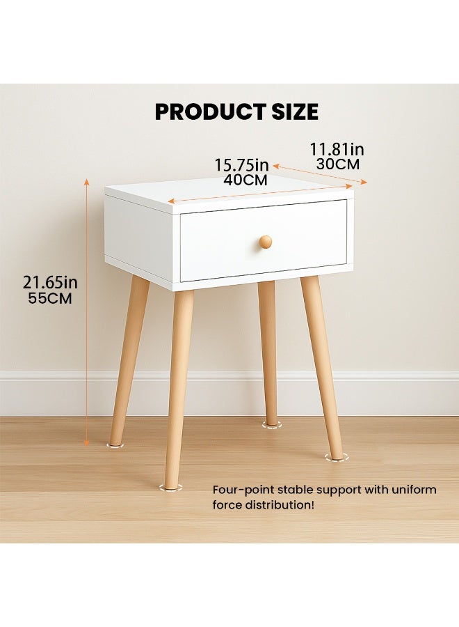 TAPIT Bedside Table Home Bedroom Modern Minimalist Small Cabinet Simple Storage Bedside Table Coffee Table with Drawer for Bedroom Dorm (Single Layer with Single Drawer) - Image 4