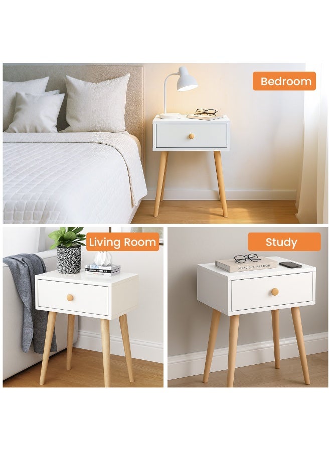 TAPIT Bedside Table Home Bedroom Modern Minimalist Small Cabinet Simple Storage Bedside Table Coffee Table with Drawer for Bedroom Dorm (Single Layer with Single Drawer) - Image 5