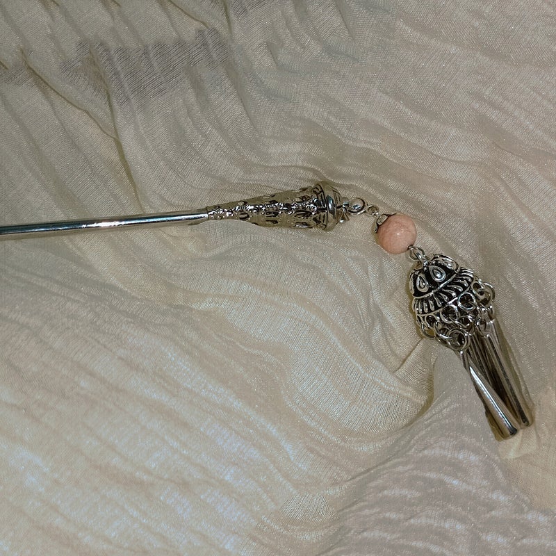 Generic Ethnic style temperament silver tassel step hairpin ancient style high-grade sense chopsticks female updo hair headdress Hanfu accessories 3505 imitation silver tassel step shake