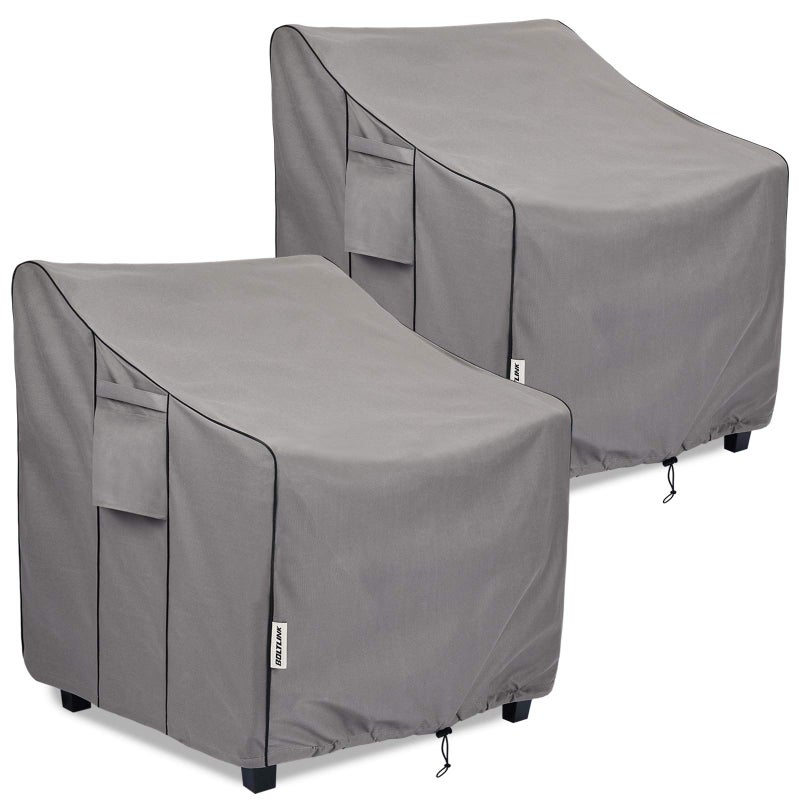 BOLTLINK Patio Chair Covers Waterproof Heavy Duty Outdoor Furniture Covers Fits up to 33W x 34D x 31H inches 2 Pack