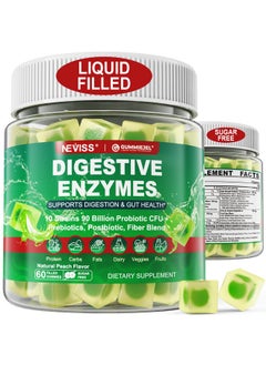 NEVISS Neviss Digestive Enzymes Gummies Plus 90 Billion CFU Probiotics & Prebiotics & Postbiotic and Fiber for Women and Men, Daily Multi-Enzymes for Digestive Health, Regularity Gut, Immune,Sugar Free 60Cts  - Image 1