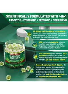 NEVISS Neviss Digestive Enzymes Gummies Plus 90 Billion CFU Probiotics & Prebiotics & Postbiotic and Fiber for Women and Men, Daily Multi-Enzymes for Digestive Health, Regularity Gut, Immune,Sugar Free 60Cts  - Image 4