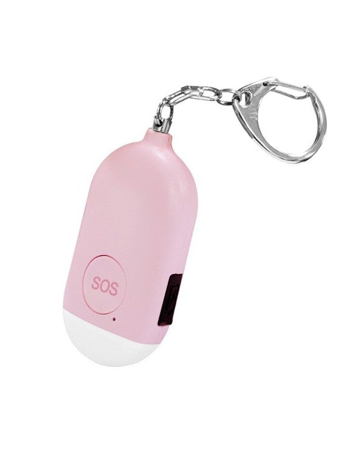 AROAQ SOS Personal Alarm, Waterproof Hanging Flashlight Alarm, USB Rechargeable Loud Alarm Safety Keychain, Easy To Carry Self Defense Siren For Elderly Women Kids, (1pc, B300 Pink) - Image 1