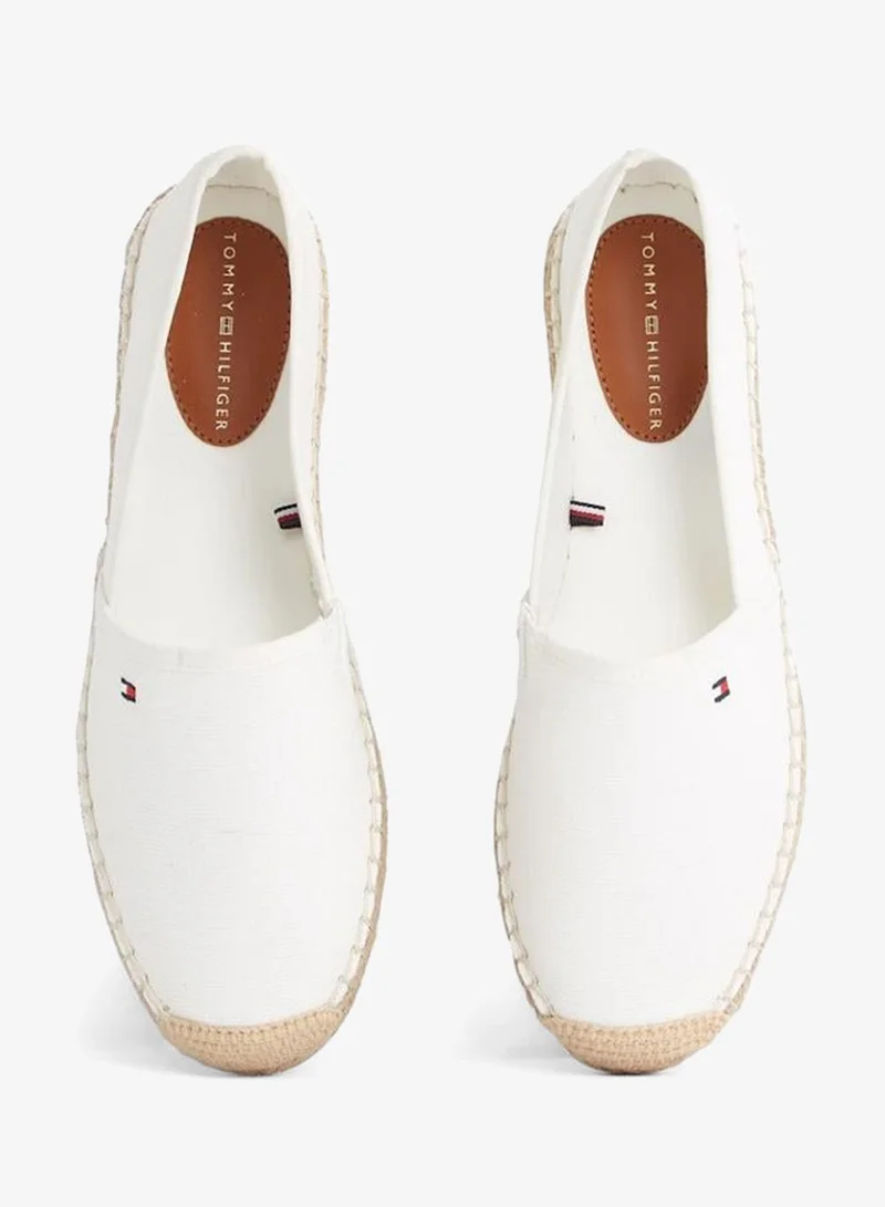 Tommy Hilfiger Ecru Flag Embroidery Canvas Espadrilles for Women | Best Price UAE