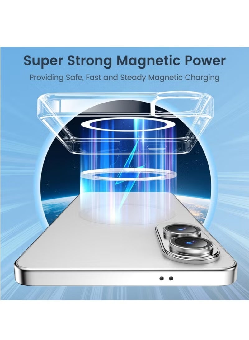 ELTRAZONE [5-in-1] Samsung Galaxy S25 Edge Clear Case | Anti-Yellowing Magnetic Shockproof Slim Cover | Compatible with Wireless Charging & MagSafe Accessories | Includes 2 Tempered Glass Screen Protectors & 2 Camera Lens Protectors | Full Protection Bundle for Ultimate Device Safety - Image 3