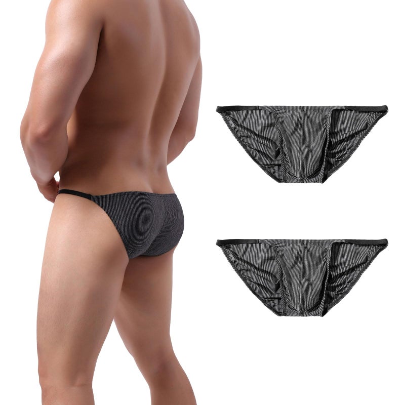 Summer Code Men's Sexy Briefs Elastic Ruched Back Bikini Underwear Pack - Image 3