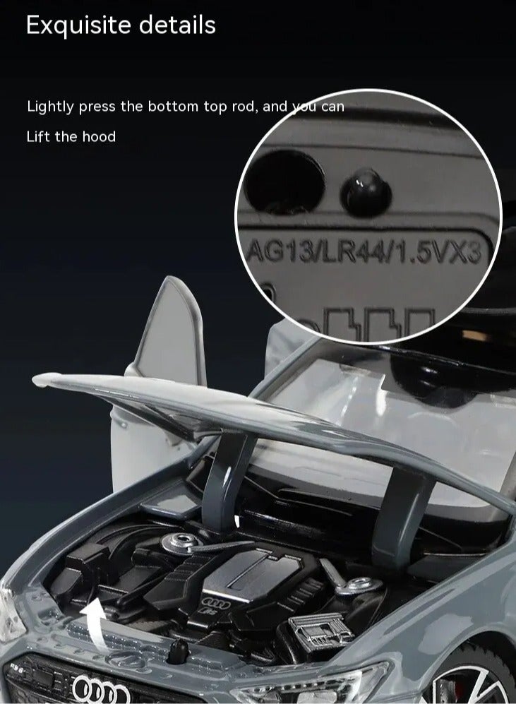 AROAQ RS6 Model Car, 1:32 Realistic Simulation Die Cast Model Car Toy, Collectable Alloy Model Car With Luggage Sound And Lights For Kids Adults, Gift, Decoration, (Grey) - Image 5