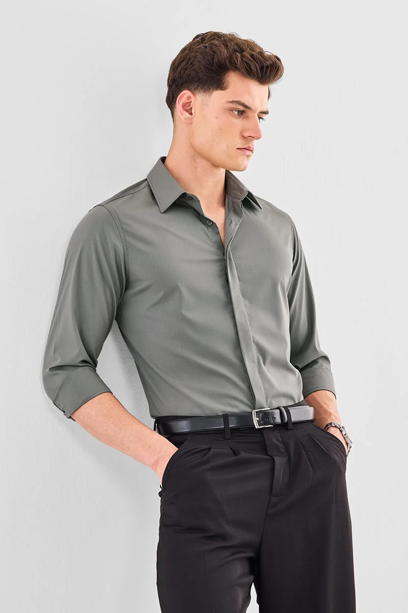 SNITCH قميص فاخر بقصة ضيقة ومرونة عالية