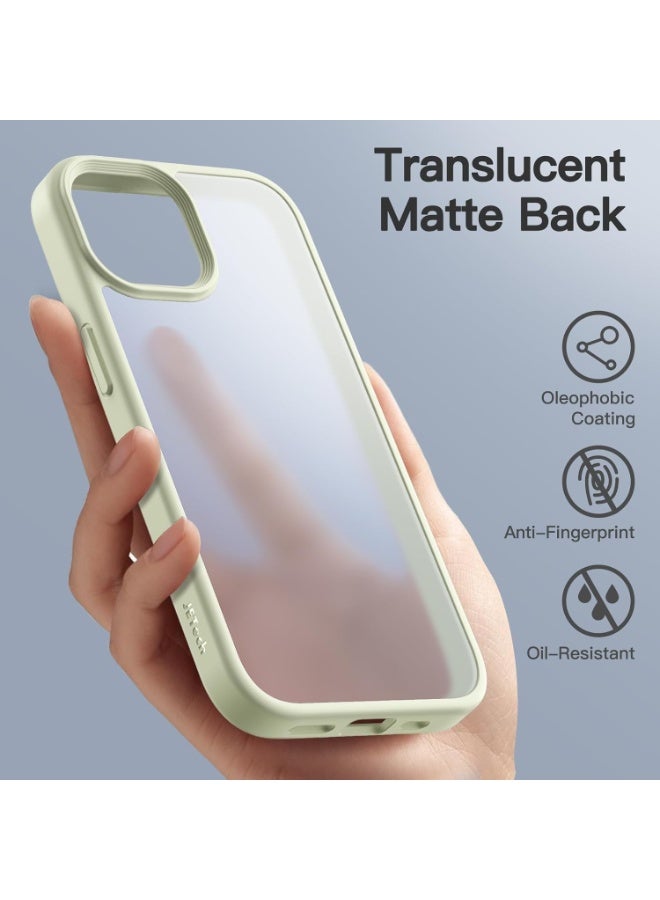 جي تيك حافظة JETech غير لامعة لهاتف iPhone 15 مقاس 6.1 بوصة، حماية من السقوط بدرجة عسكرية مقاومة للصدمات، غطاء هاتف خلفي شفاف بلوري، مضاد لبصمات الأصابع (أخضر) - Image 4