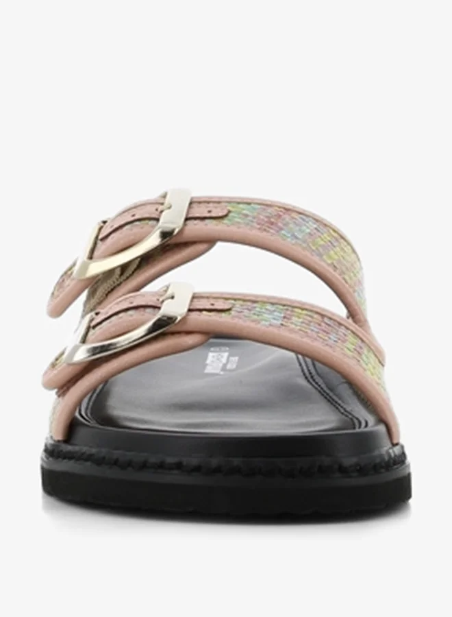 SJ Women's Buckle Detail Slip-On Sandals